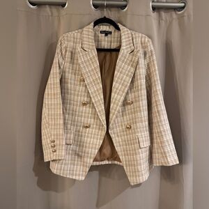 Attitude Unknown  Checkered Double-Breasted Blazer